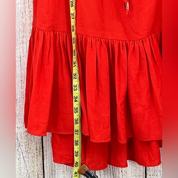 Vince Camuto Off The Shoulder Dress Size‎ 16W Ruffle Hem Half Sleeve Orange - Picture 5 of 10